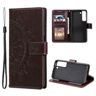 For Samsung Galaxy S22+ 5G Totem Flower Embossed Horizontal Flip Phone Leather Case with Holder & Card Slots & Wallet(Brown)