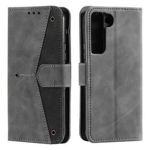 For Samsung Galaxy S22+ 5G Stitching Calf Texture Horizontal Flip Phone  Leather Case with Holder & Card Slots & Wallet(Grey)