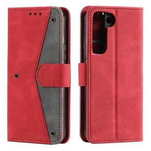 For Samsung Galaxy S22+ 5G Stitching Calf Texture Horizontal Flip Phone  Leather Case with Holder & Card Slots & Wallet(Red)