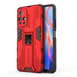 For Xiaomi Redmi Note 11 5G Supersonic PC + TPU Shock-proof Phone Case with Holder(Red)