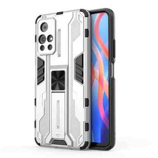 For Xiaomi Redmi Note 11 5G Supersonic PC + TPU Shock-proof Phone Case with Holder(Silver)