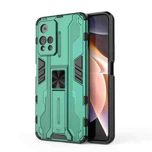 For Xiaomi Redmi Note 11 Pro Supersonic PC + TPU Shock-proof Phone Case with Holder(Green)