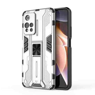 For Xiaomi Redmi Note 11 Pro Supersonic PC + TPU Shock-proof Phone Case with Holder(Silver)