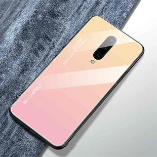 For OnePlus 7 Pro Gradient Color Glass Case(Yellow)