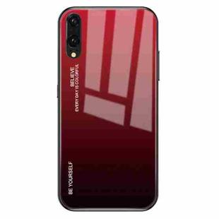 For Huawei P20 Gradient Color Glass Case(Red)