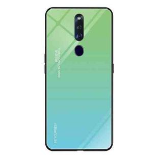 For OPPO F11 Pro Gradient Color Glass Case(Sky Blue)