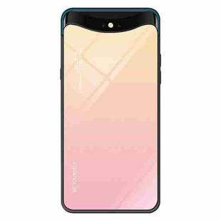For OPPO Find X Gradient Color Glass Case(Yellow)