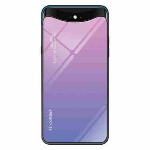 For OPPO Find X Gradient Color Glass Case(Light Purple)