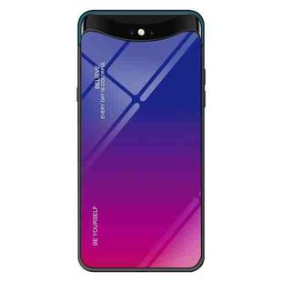 For OPPO Find X Gradient Color Glass Case(Red Blue)