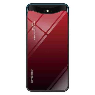 For OPPO Find X Gradient Color Glass Case(Red)