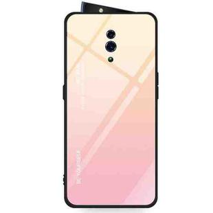 For OPPO Reno Gradient Color Glass Case(Yellow)