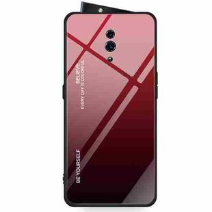 For OPPO Reno Gradient Color Glass Case(Red)