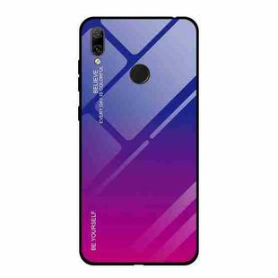 For Huawei Y7 (2019) / / Y7 Prime (2019) Gradient Color Glass Case(Red Blue)