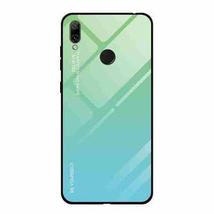 For Huawei Y7 (2019) / / Y7 Prime (2019) Gradient Color Glass Case(Sky Blue)