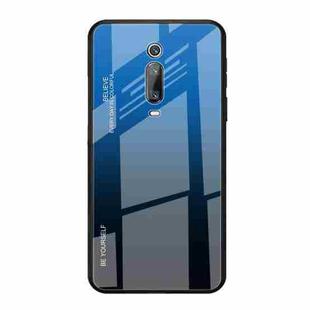 For Xiaomi Redmi K20 / K20 Pro / Mi 9T / Mi 9T Pro Gradient Color Glass Case(Blue)