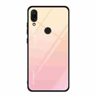 For Xiaomi Redmi Note 7 Gradient Color Glass Case(Yellow)