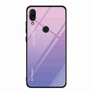For Xiaomi Redmi Note 7 Gradient Color Glass Case(Light Purple)