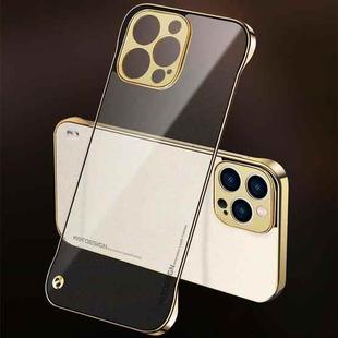 For iPhone 13 Pro Electroplating Matte PC Phone Case (Gold)