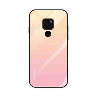 For Huawei Mate 20 Gradient Color Glass Case(Yellow)