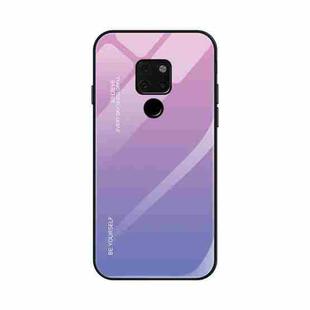 For Huawei Mate 20 Gradient Color Glass Case(Light Purple)