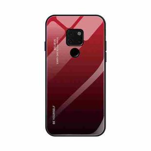 For Huawei Mate 20 Gradient Color Glass Case(Red)
