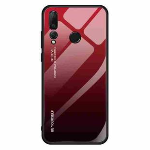 For Huawei Nova 4 Gradient Color Glass Case(Red)