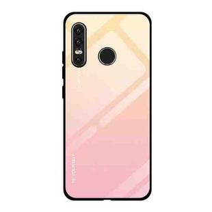 For Huawei P30 Lite Gradient Color Glass Case(Yellow)