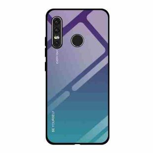 For Huawei P30 Lite Gradient Color Glass Case(Purple)