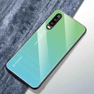 For Huawei P30 Gradient Color Glass Case(Sky Blue)