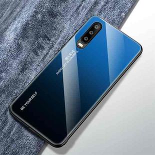 For Huawei P30 Gradient Color Glass Case(Blue)