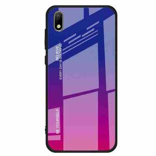 For Huawei Y5 (2019) Gradient Color Glass Case(Red Blue)