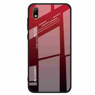 For Huawei Y5 (2019) Gradient Color Glass Case(Red)