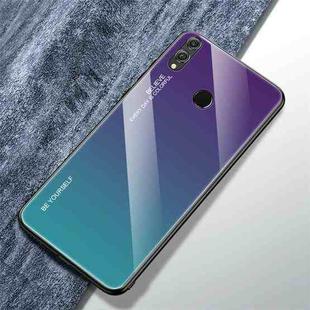 For Huawei Honor 8X Gradient Color Glass Case(Purple)