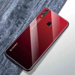 For Huawei Honor 8X Gradient Color Glass Case(Red)