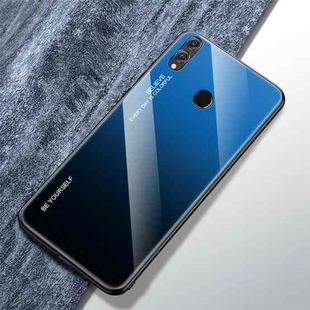 For Huawei Honor 8X Gradient Color Glass Case(Blue)