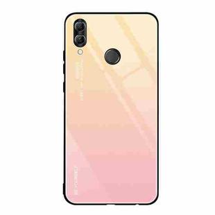 For Huawei Honor 10 Lite Gradient Color Glass Case(Yellow)