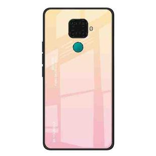 For Huawei Nova 5i Pro / Mate 30 Lite Gradient Color Glass Case(Yellow)