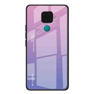 For Huawei Nova 5i Pro / Mate 30 Lite Gradient Color Glass Case(Light Purple)