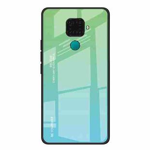 For Huawei Nova 5i Pro / Mate 30 Lite Gradient Color Glass Case(Sky Blue)