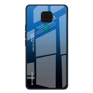 For Huawei Nova 5i Pro / Mate 30 Lite Gradient Color Glass Case(Blue)