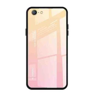 For OPPO A57 / A39 Gradient Color Glass Case(Yellow)