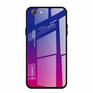 For OPPO A57 / A39 Gradient Color Glass Case(Red Blue)