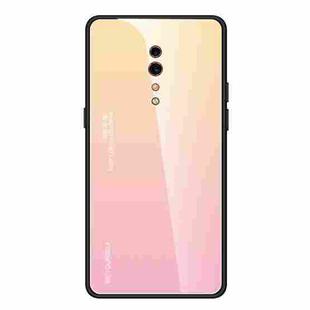 For OPPO Reno Z Gradient Color Glass Case(Yellow)