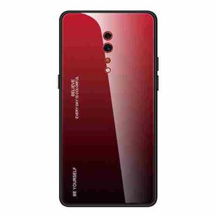 For OPPO Reno Z Gradient Color Glass Case(Red)