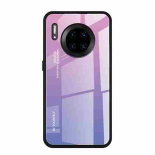 For Huawei Mate 30 Pro Gradient Color Glass Case(Light Purple)