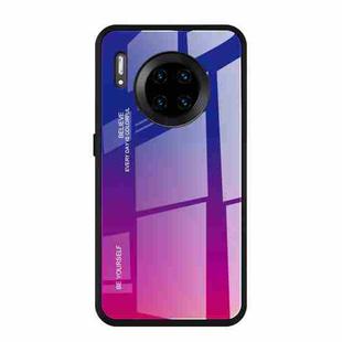 For Huawei Mate 30 Pro Gradient Color Glass Case(Red Blue)