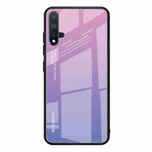 For Huawei Nova 5 / Nova 5 Pro Gradient Color Glass Case(Light Purple)