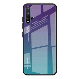 For Huawei Nova 5 / Nova 5 Pro Gradient Color Glass Case(Purple)