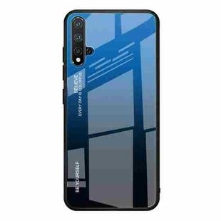 For Huawei Nova 5 / Nova 5 Pro Gradient Color Glass Case(Blue)