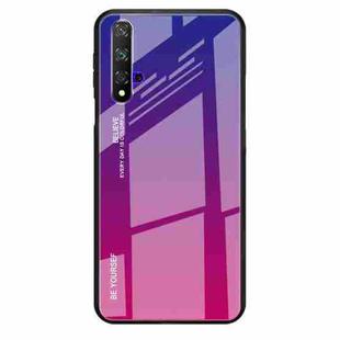 For Huawei Honor 20 Gradient Color Glass Case(Red Blue)